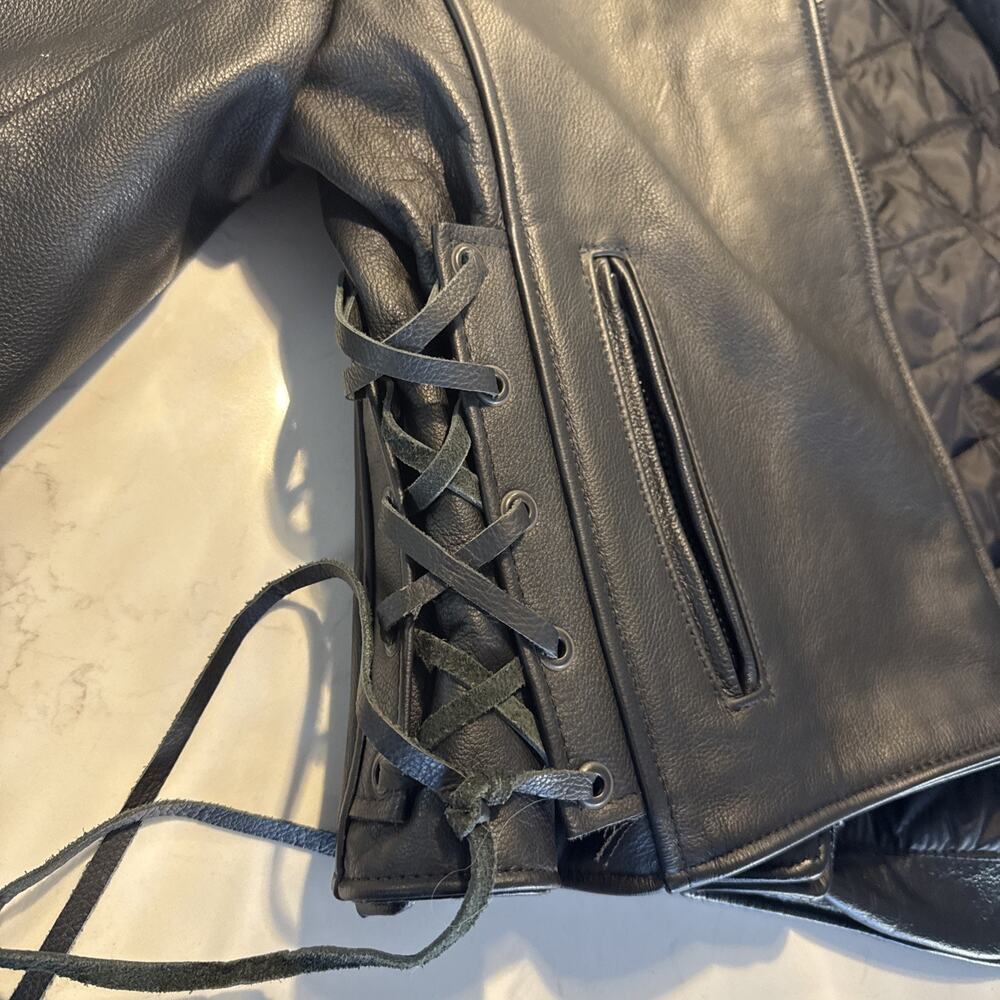 LEATHER MOTORCYCLE JACKET - CALIFORNIA CREATIONS USA WOMEN'S SIZE 18 - Picture 4 of 8